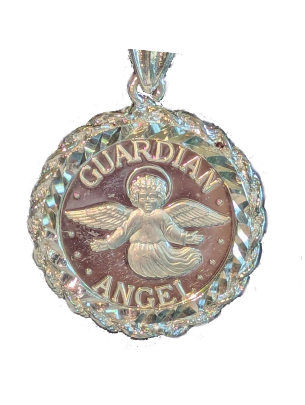 Sterling .999 Silver Guardian Angel Coin Pendant